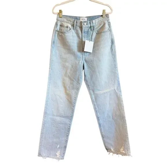 Pistola High Rise Straight Leg Ankle Jeans in Light Blue Malibu Wash Size 26 - Picture 8 of 8